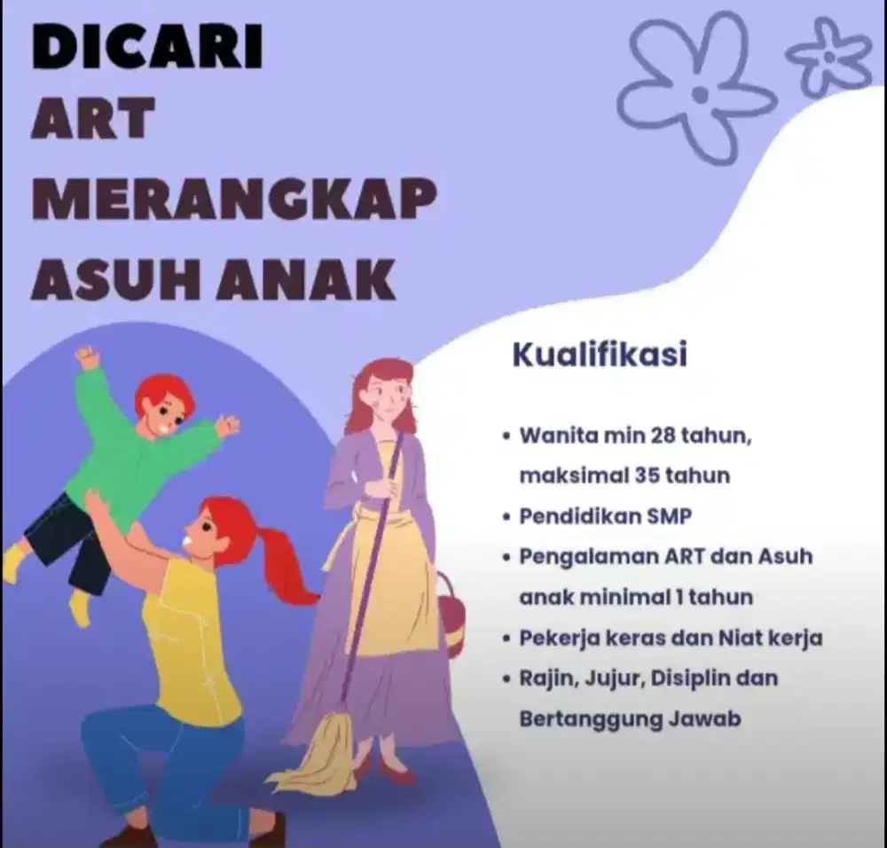 Dicari ART Sambil Momong Karang Tengah
