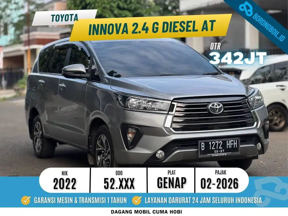 TOYOTA INNOVA G 2.4 DIESEL AT 2022 SILVER ISTIMEWA