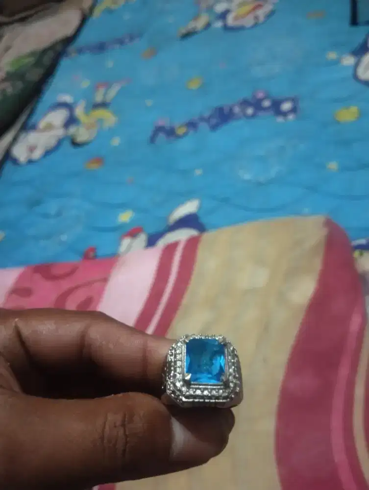 BLUE TOPAZ RING ALPAKA SUPER
