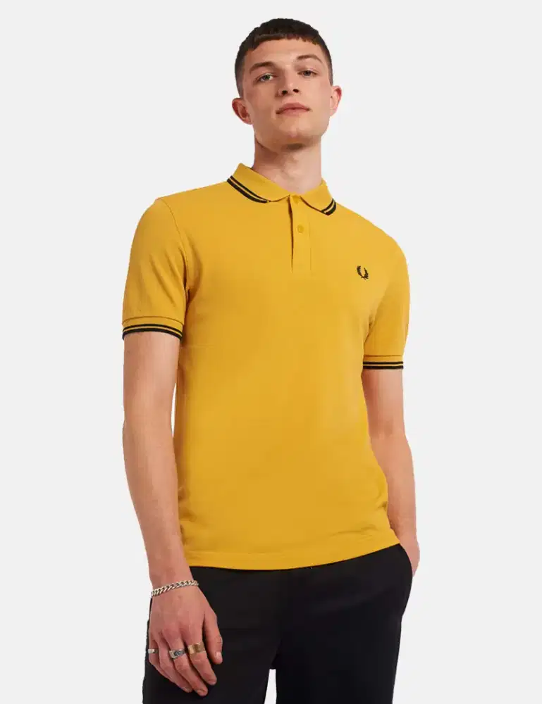 Kaos polo shirt Fred Perry Twin Tipped Yellow Colour Size M