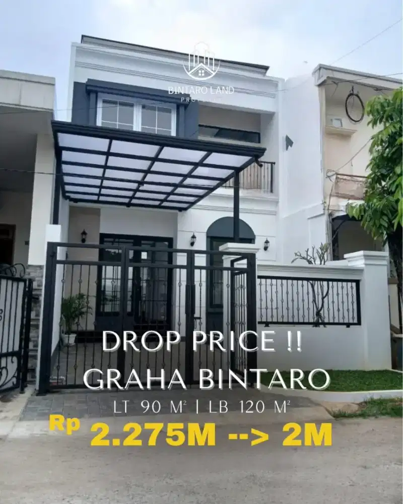 HOT SALE rumah brandnew di jalan Utama dalam cluster di Graha Bintaro
