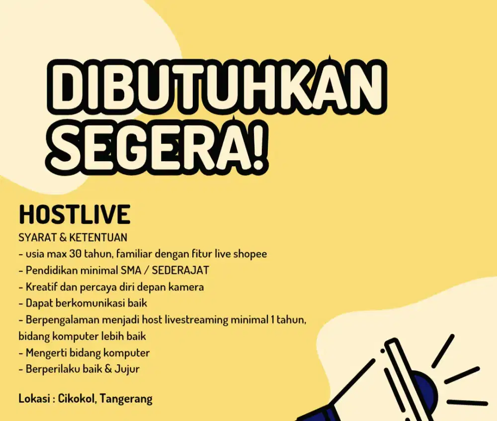 LOWONGAN HOSTLIVE