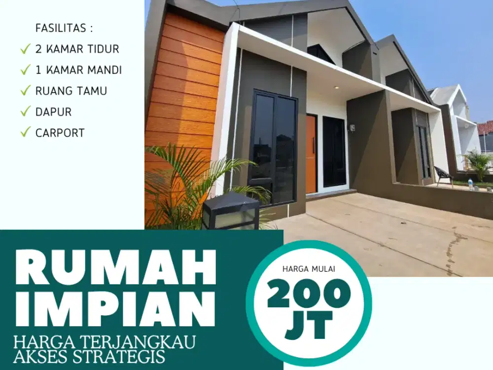 rumah minimalis cantik 2 kamar dengan akses terbaik hanya 200 jutaan
