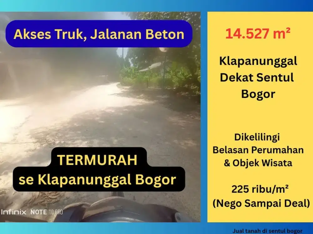 Tanah Murah Klapanunggal Bogor Timur – Dekat Sentul City, Bebas Banjir, Cocok Hunian & Kavling Investasi!