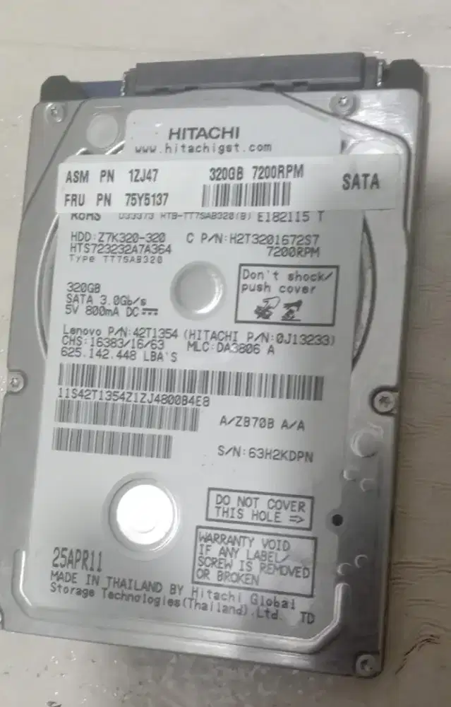 Hardisk Laptop Hitachi 320 Gb