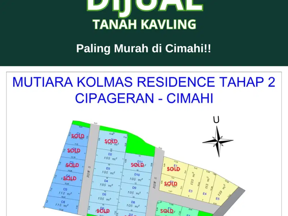 Tanah Kavling SHM Cimahi! 2 Menit ke Rekreasi Keluarga