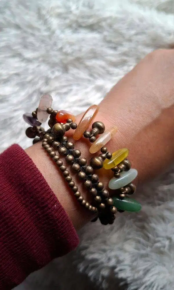 Gelang Vintage Bohemian no Brands Desain bertumpuk