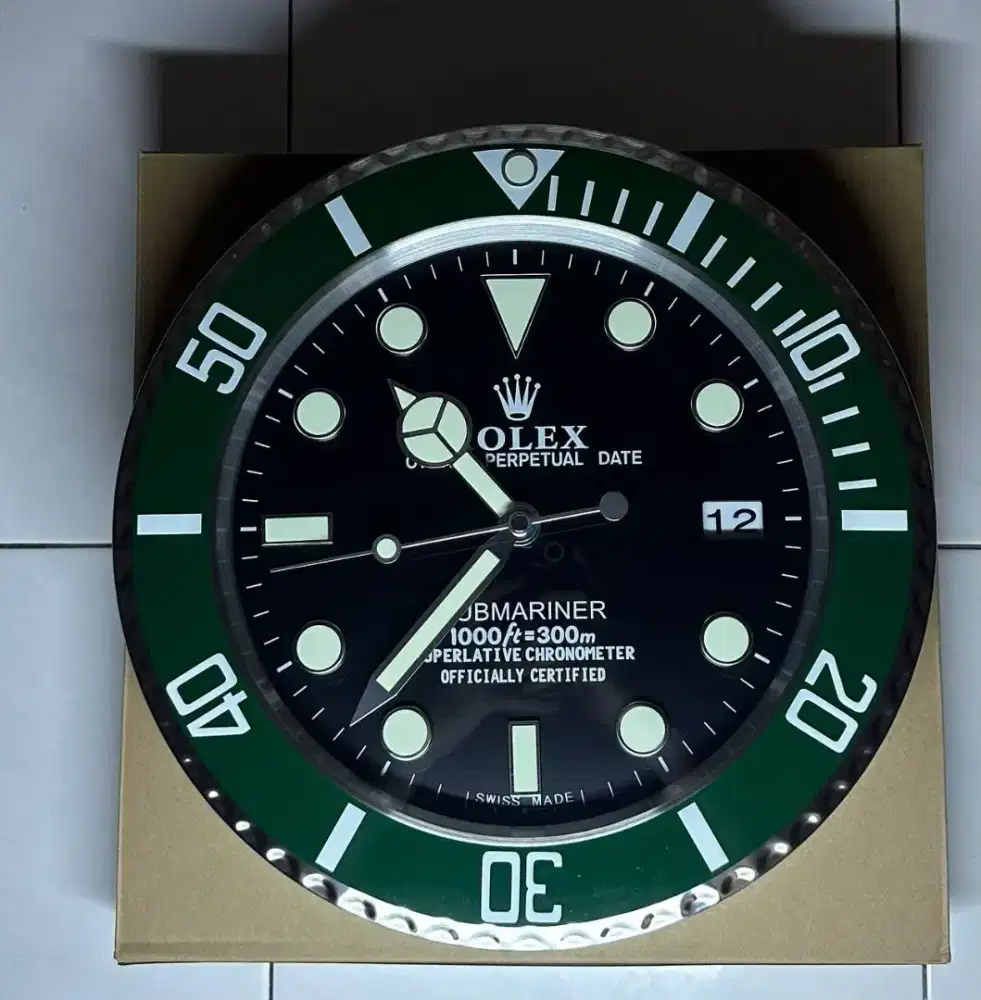 Jam dinding Rolex Submariner Hulk wall clock pajangan dekorasi 14