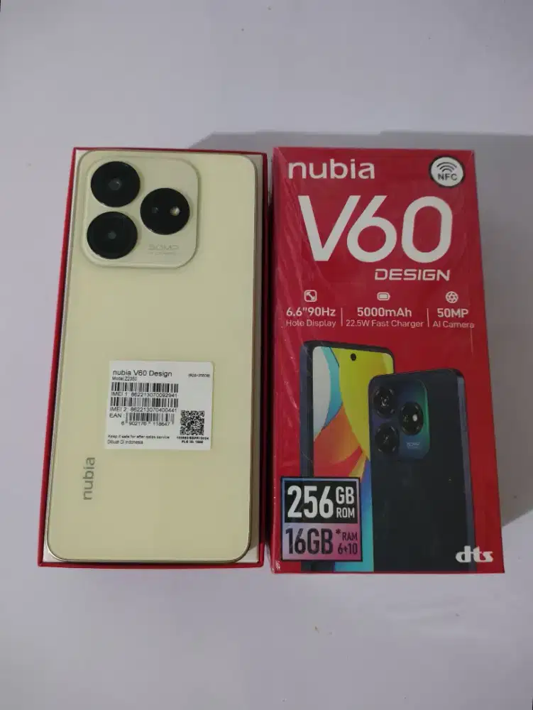 Jual hp nubia V60, 6/256, putih gadeng, hp mulus dan lengkap. Nego