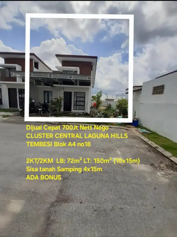 Tipe 72m/150m2 (10x15m) dibawah hrga developer CLUSTER CLH