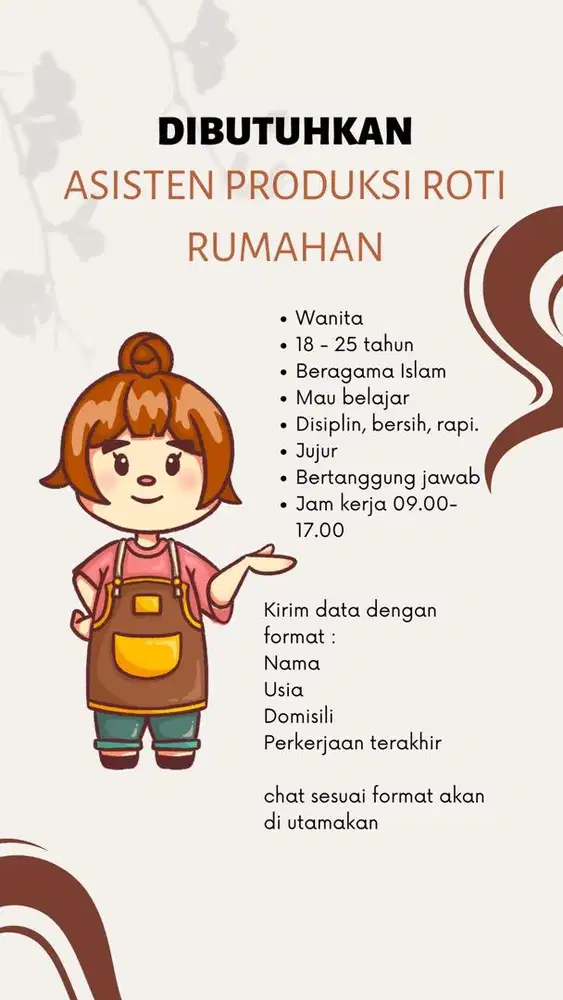 Asisten Produksi Roti (RUMAHAN)