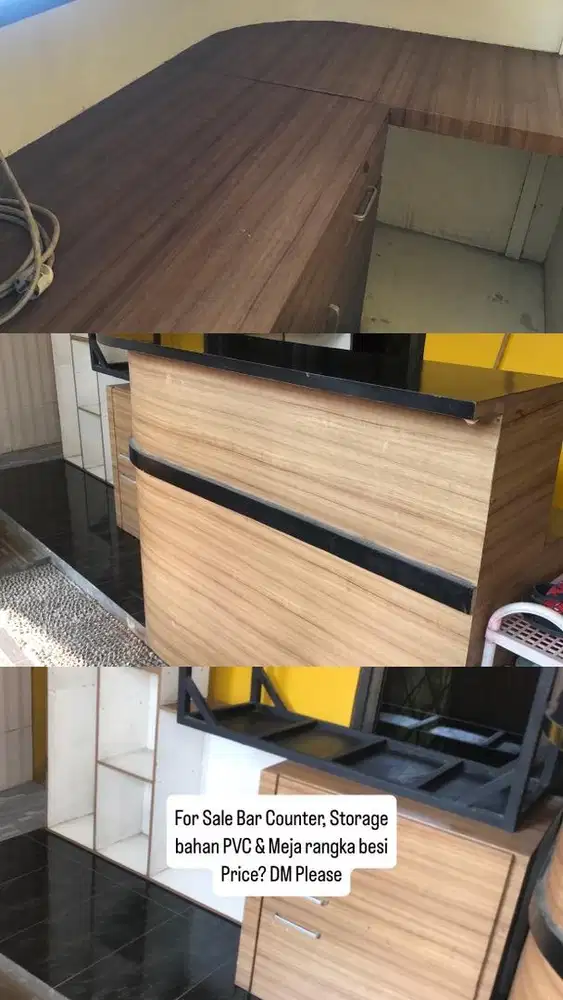 meja bar kasir dan lemari