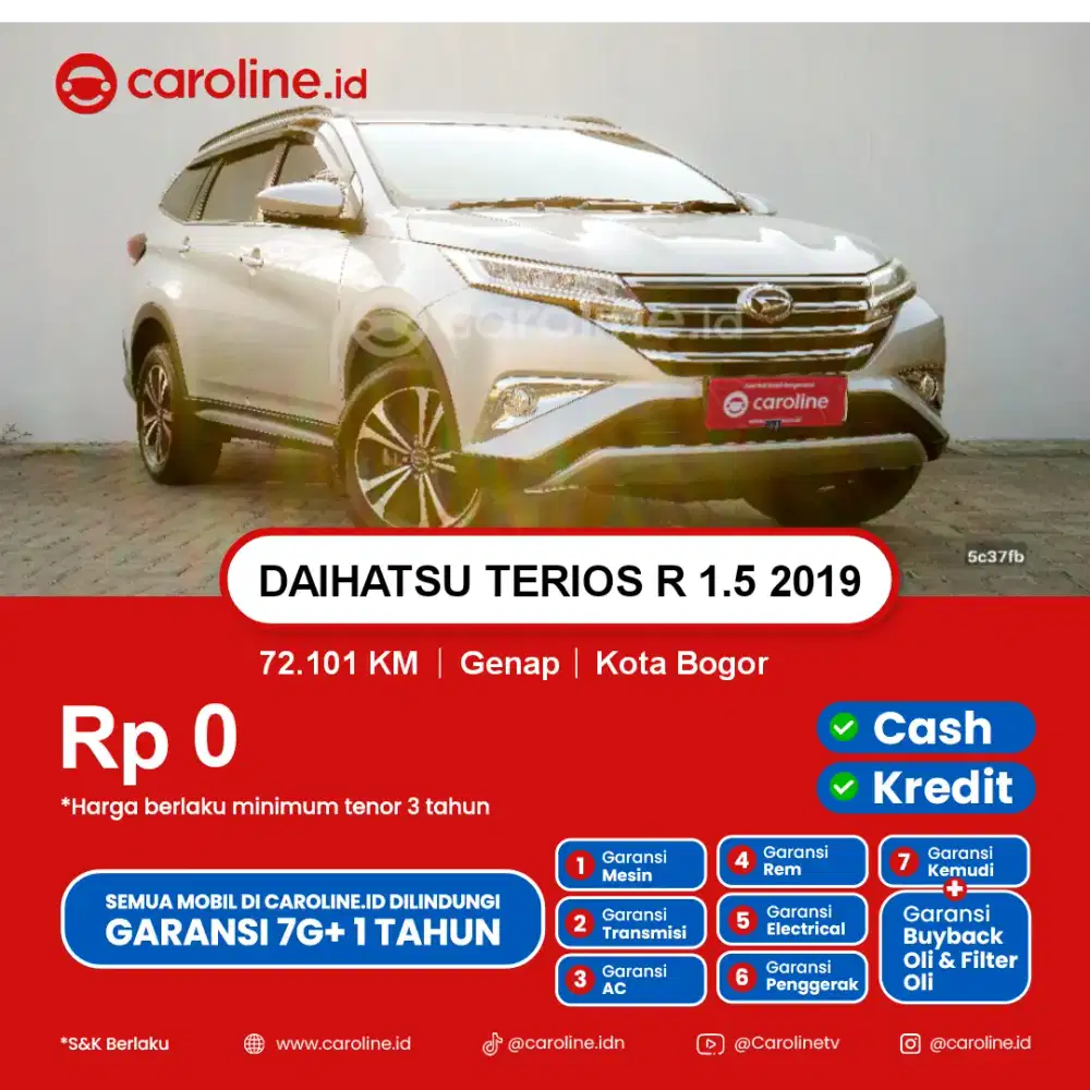 DAIHATSU TERIOS R 1.5L MT 2019 MURAH LANGKA