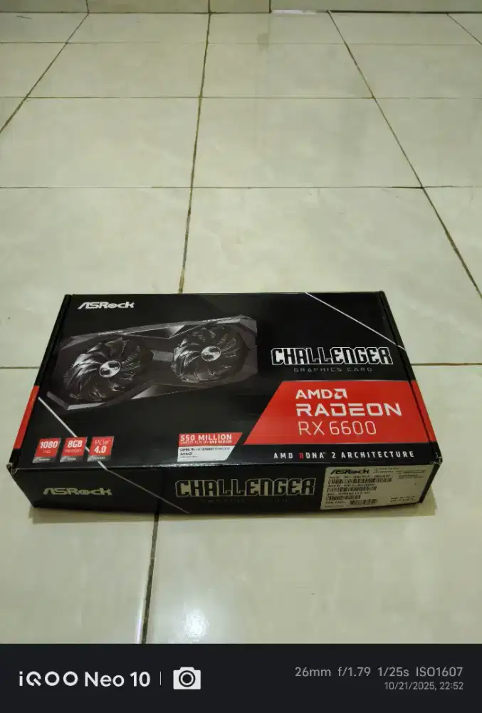 VGA ASRock CHALLENGER RADEON RX 6600 8GB