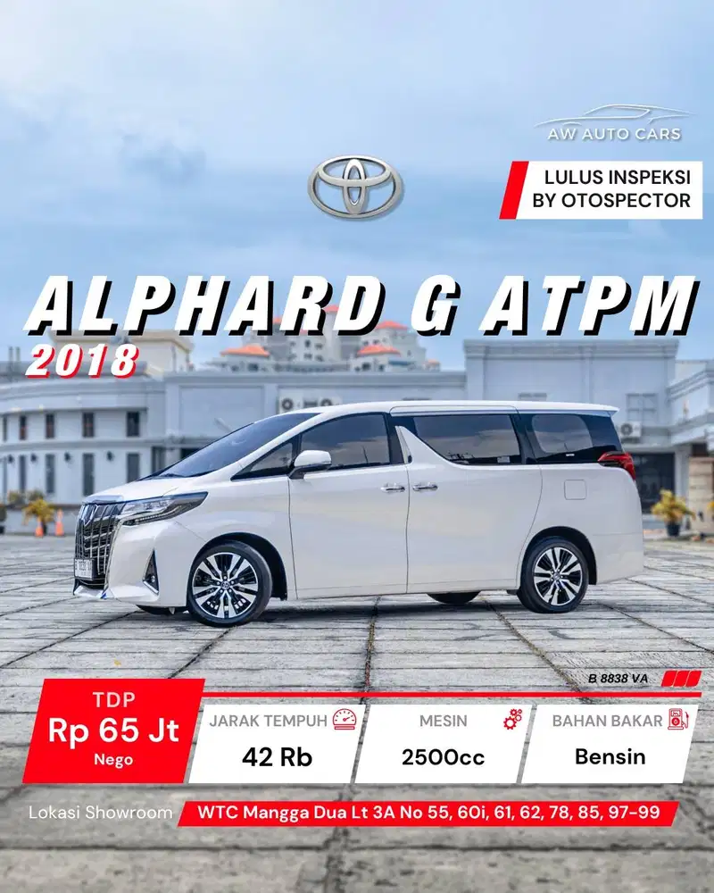 [KM 42 RB] Alphard G ATPM 2018 Toyota mdl 2019 SC PS JBL Premium Sound