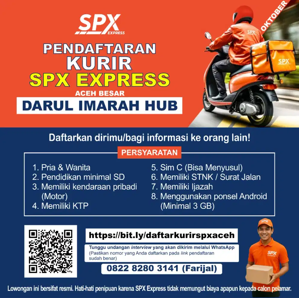 Lowongan kurir shopee darul imarah
