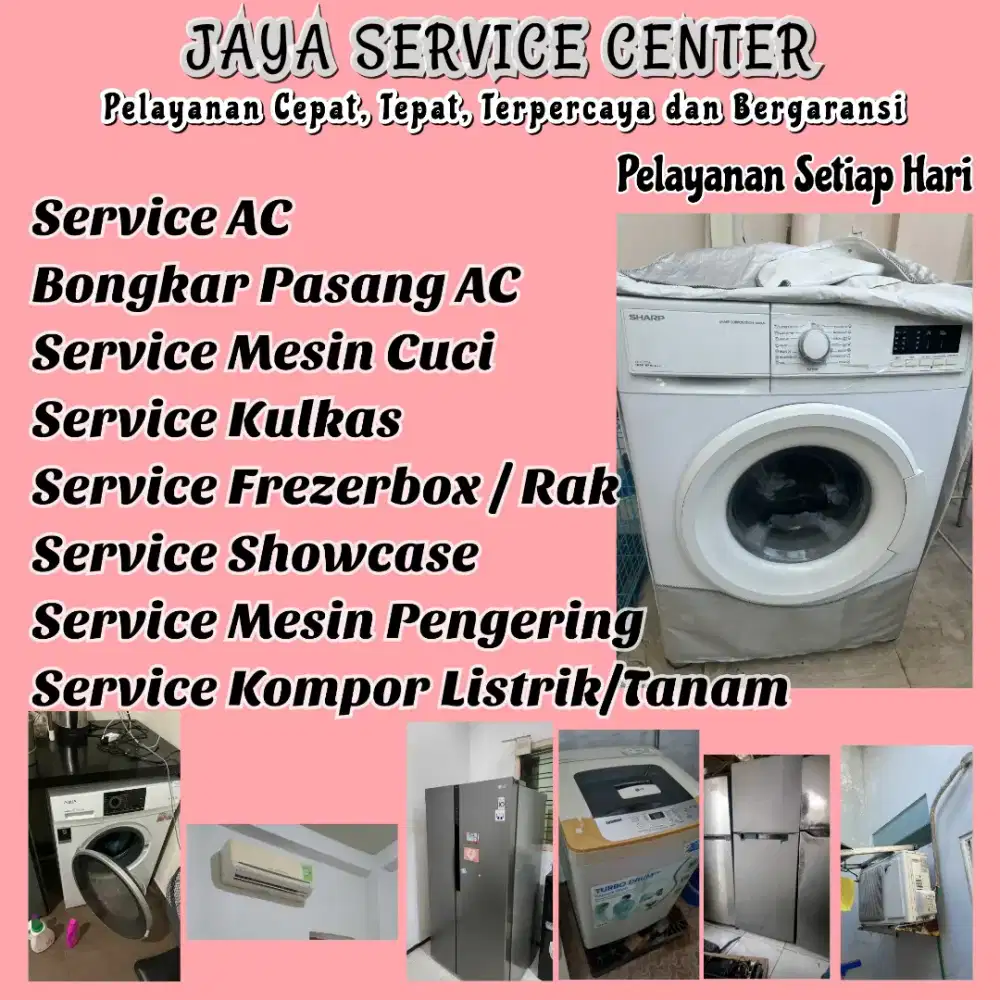 Service Mesin Cuci Bongkar Pasang AC Servis AC Kulkas Frezerbox Jabon