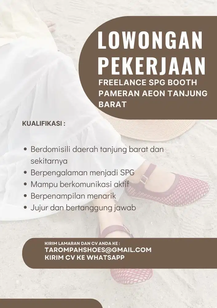 Lowongan SPG Jaga Booth Pameran Sepatu Wanita AEON Tanjung Barat