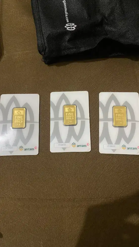 Emas Antam 5 gram 3 keping