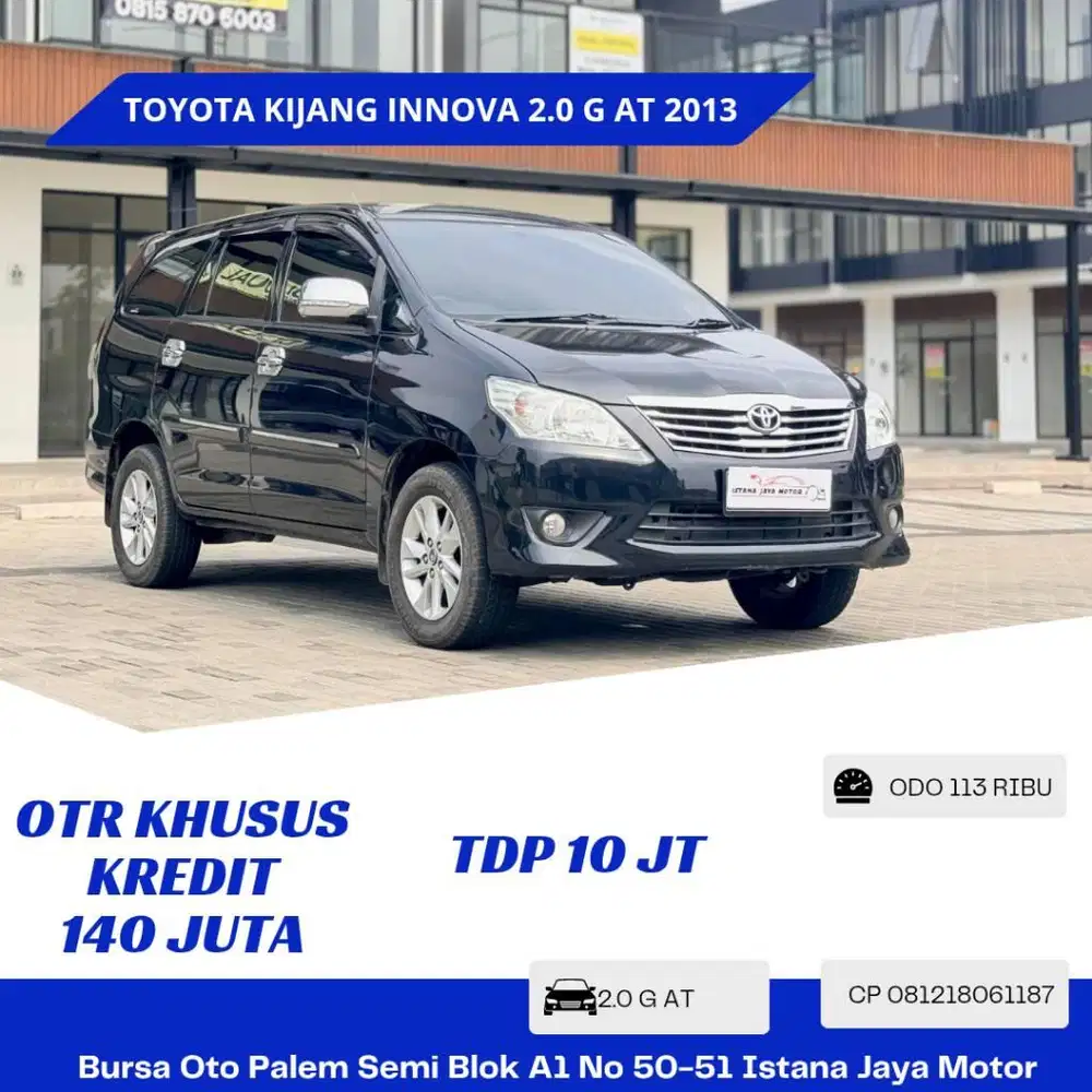 TOYOTA KIJANG INNOVA 2.0 G AT 2013 HITAM