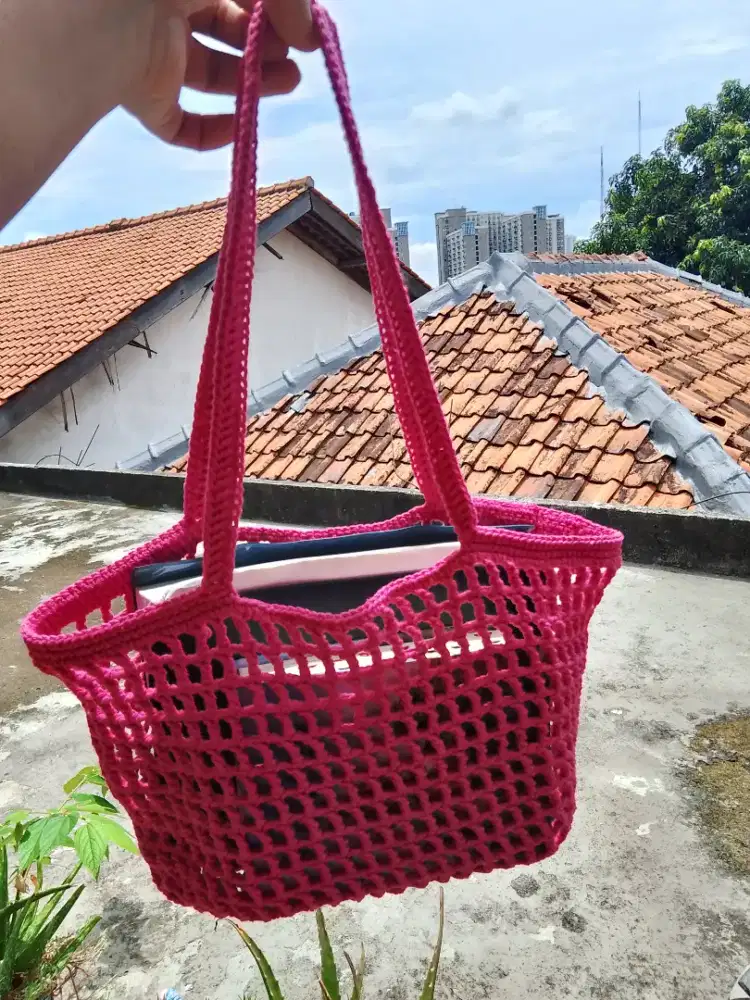 Jual tas rajut motif jaring