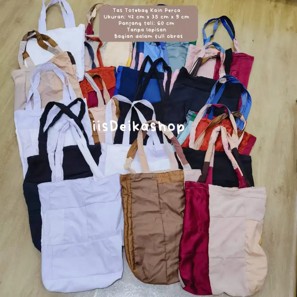 Tas Totebag Kain Perca Handmade Unik  
Stok Terbatas