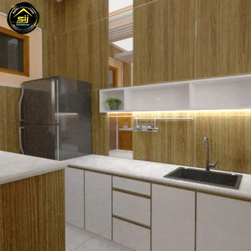 Jasa pembuatan interior custom kitchenset almari backdrop partisi dll