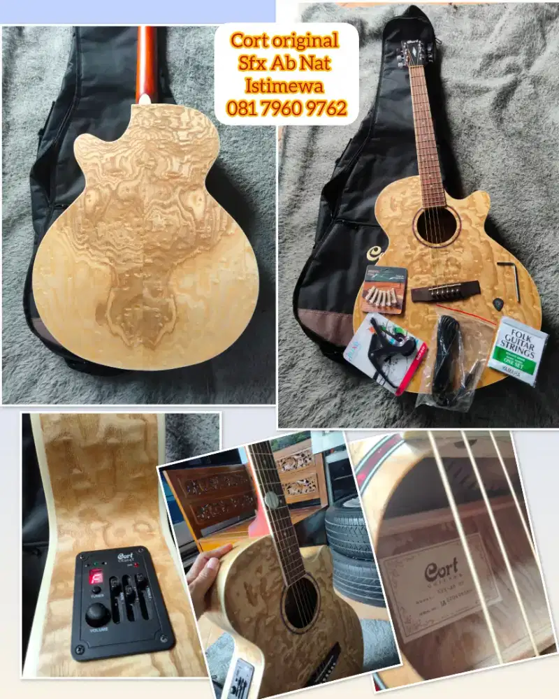 Akustik elektrik gitar original cort sfx ab nat istimewa sekali