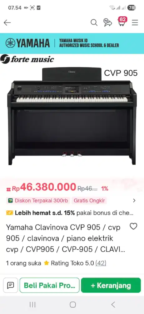 Digital Piano Yamaha Clavinova CVP-905 Black