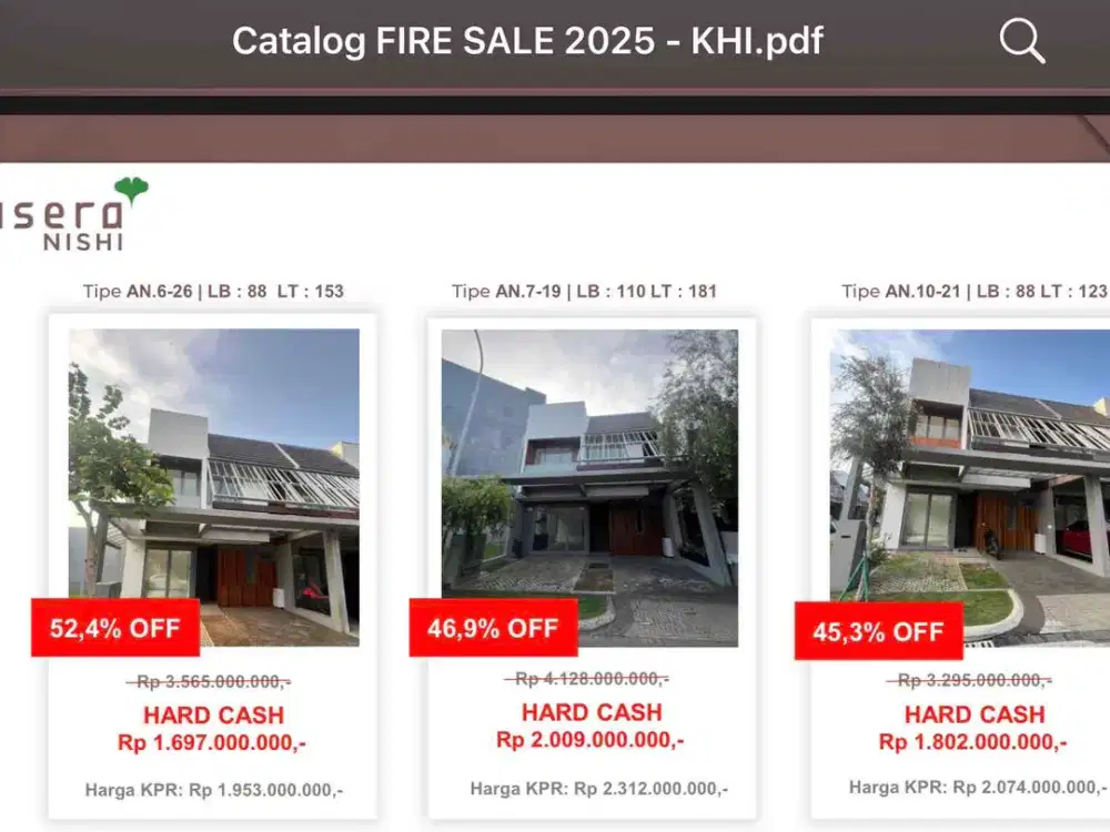 Dijual Rumah Brand New di Asera Nishi Harapan Indah