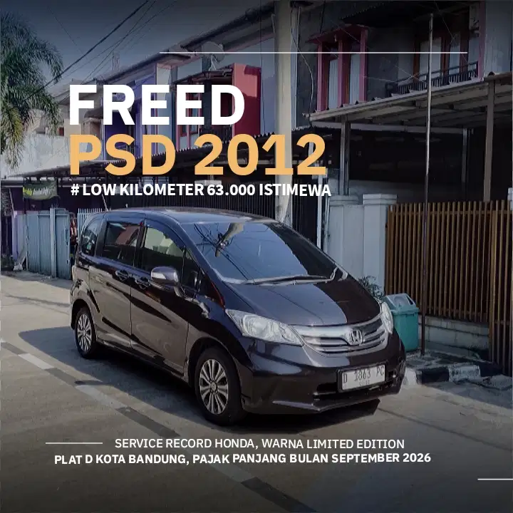 Honda Freed 2012 Facelift Tipe Tertinggi Kilometer Rendah tidak ada PR