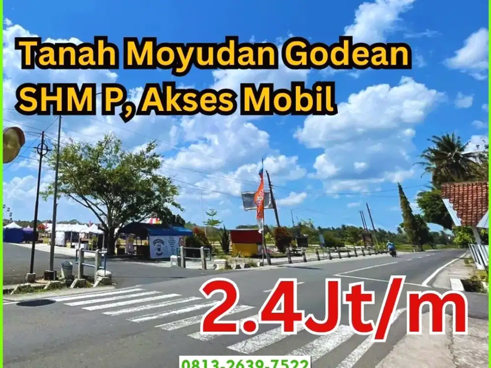 Tanah Asri Dijual View Sawah di Moyudan Jl Godean