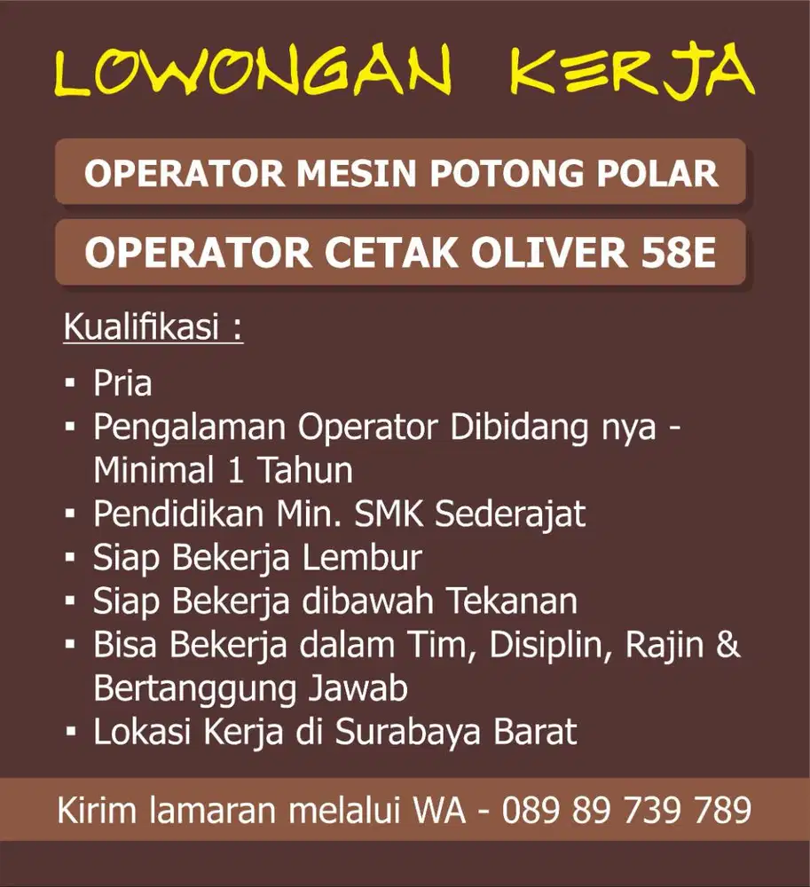 OPERATOR CETAK DAN POTONG