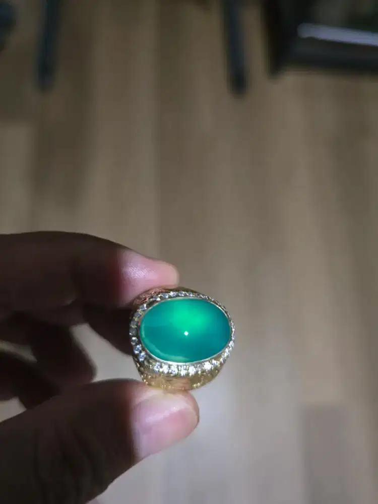 Batu Bacan kristal giwang perak handmade