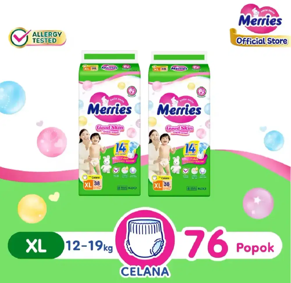Popok merries XL isi 38