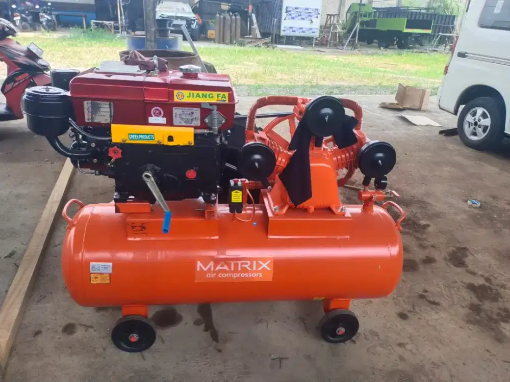 Matrix Air Compressor 5HP + Engine Penggerak 8HP + Dinamo 10HP