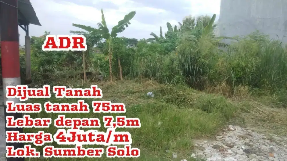 Dijual Tanah Sumber Solo