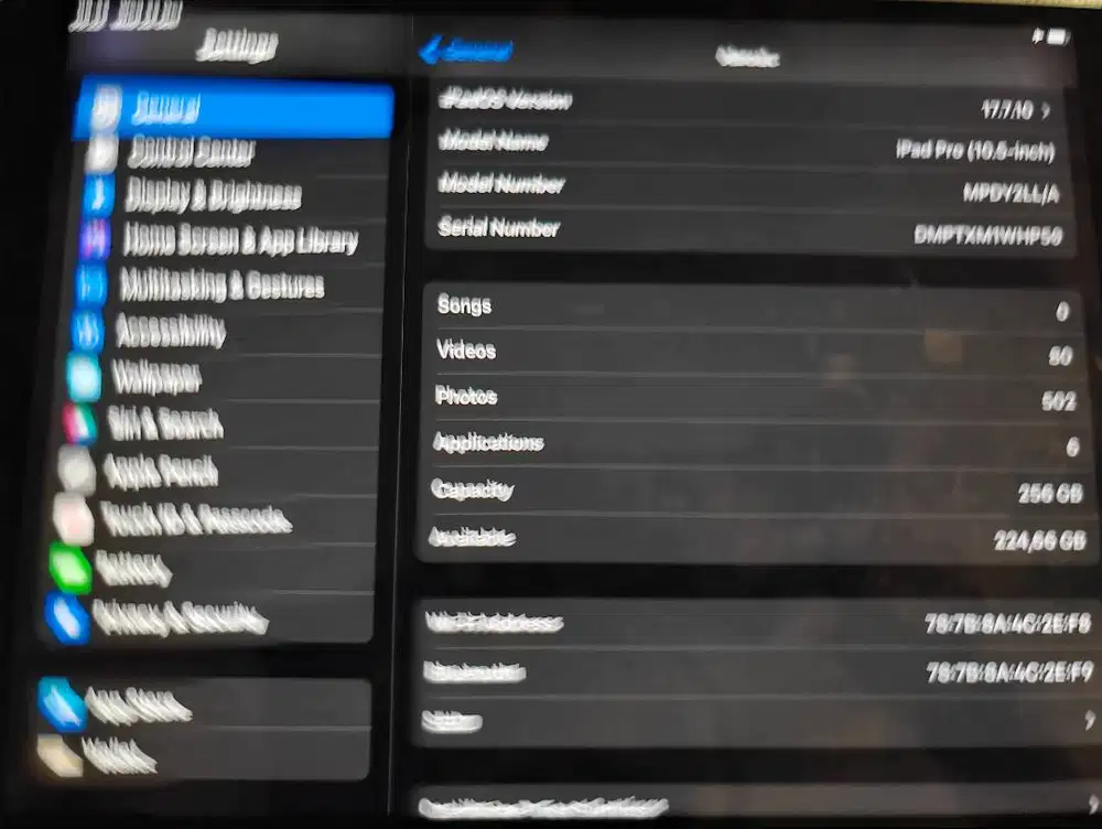 Ipad pro 2017 10.5 inch 120hz 256gb