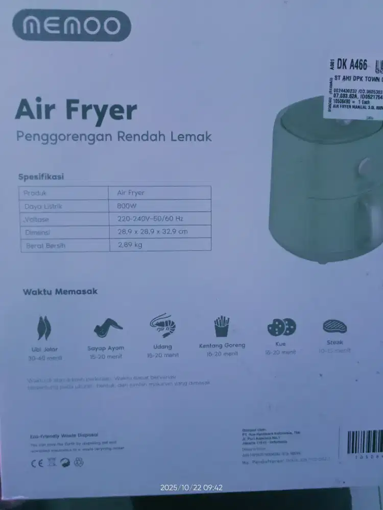 Air Fryer, istimewa, second tapi baru