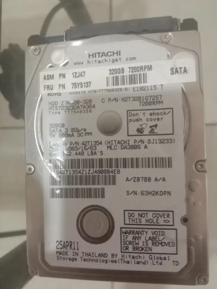 HARDISK  LAPTOP 320Gb, SATA, Merk HITACHI