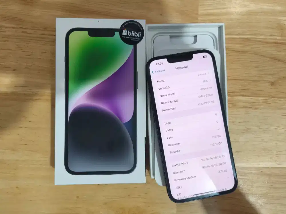 Iphone 14 128gb Ibox Fulset Like New BH 100% Garansi 2026