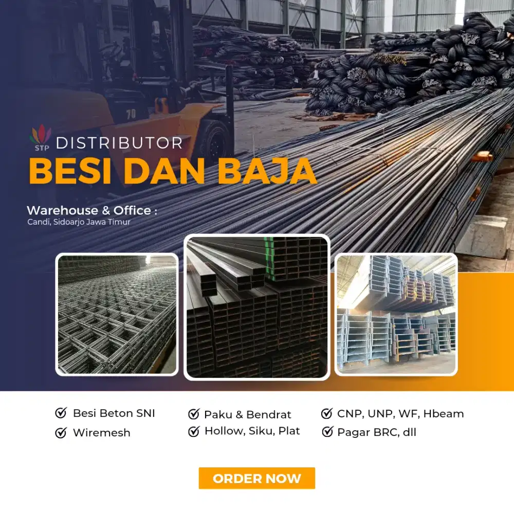 Jual besi cnp, unp, siku, plat, besi beton, bendrat, wiremesh murah