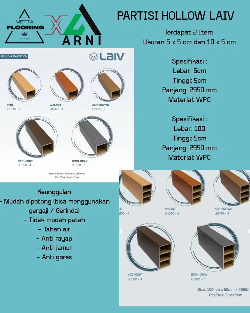 PARTISI HOLLOW LAIV UK 5CM X 5CM ATAU UK 10CM X 5CM