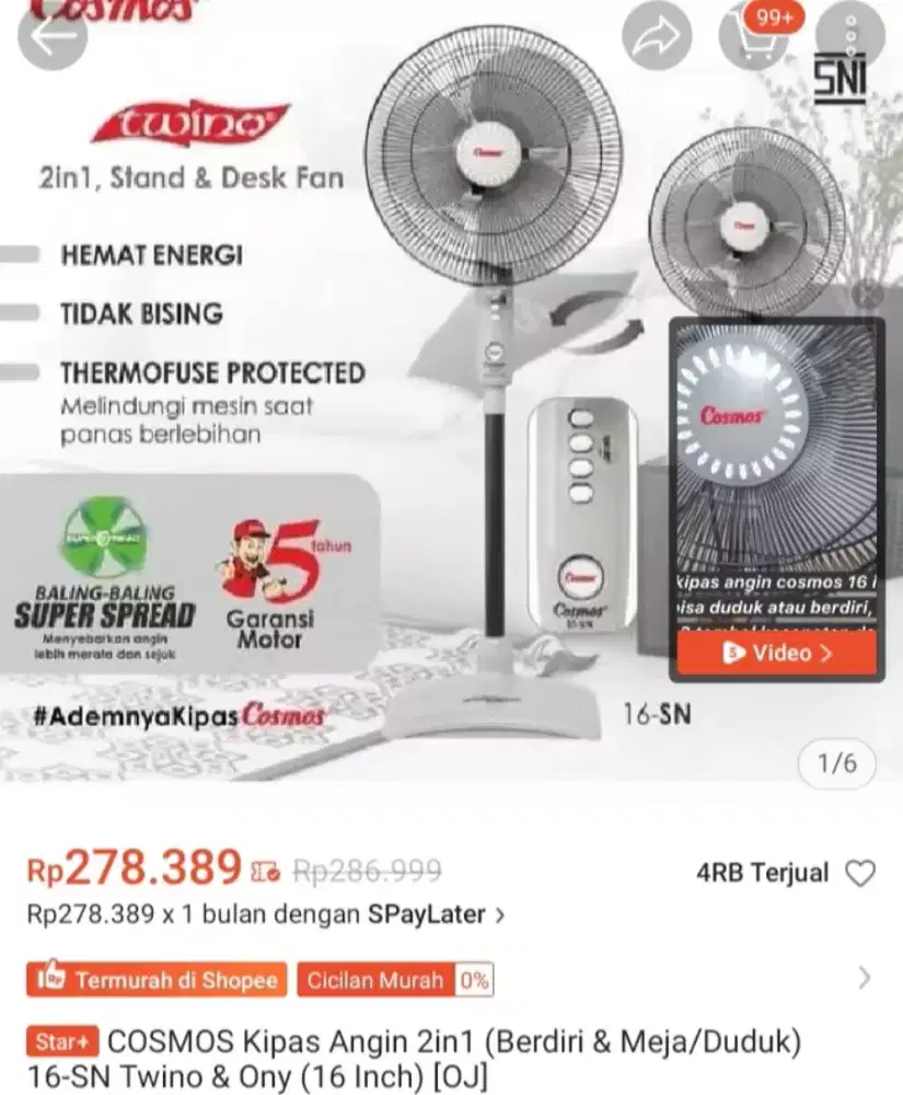 Kipas angin cosmos 2 in 1