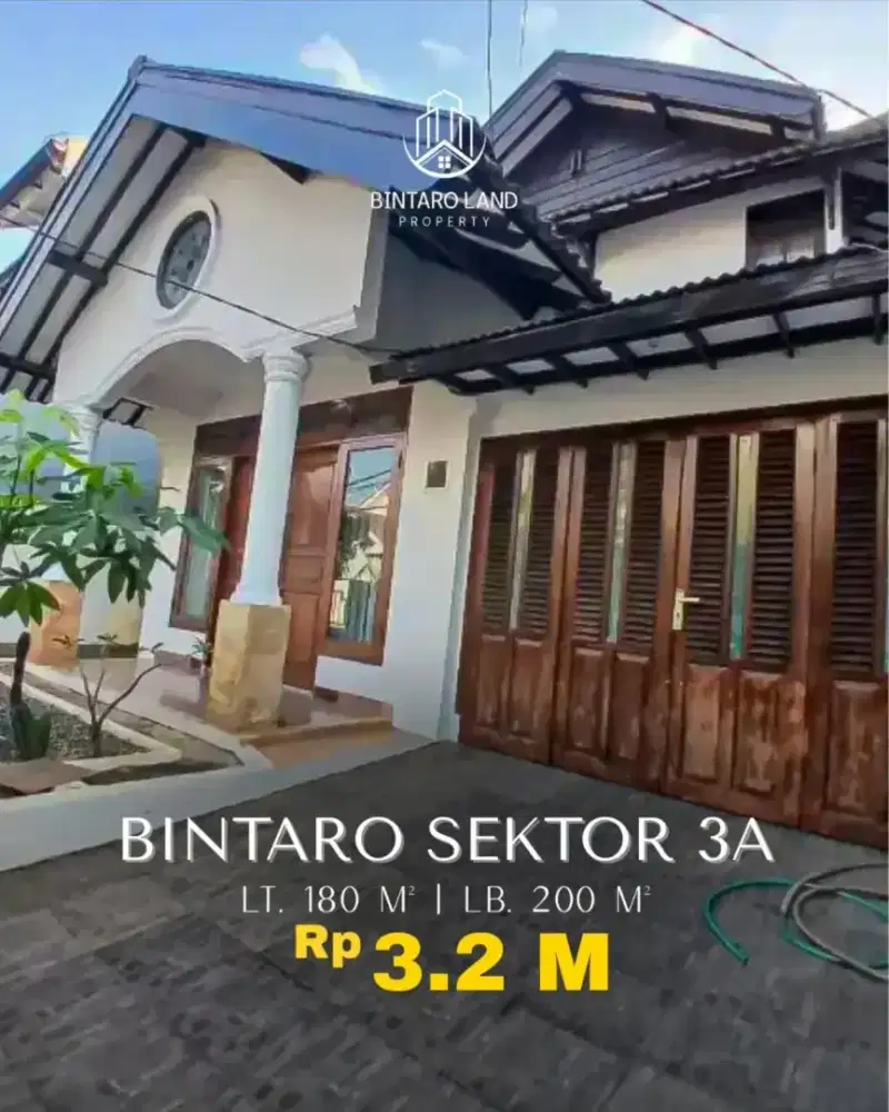 Rumah dijual siap huni lokasi strategis di Bintaro sektor 3A