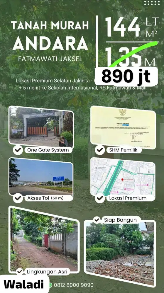 Jual Tanah BU Daerah Andara - Fatmawati Jakarta Selatan