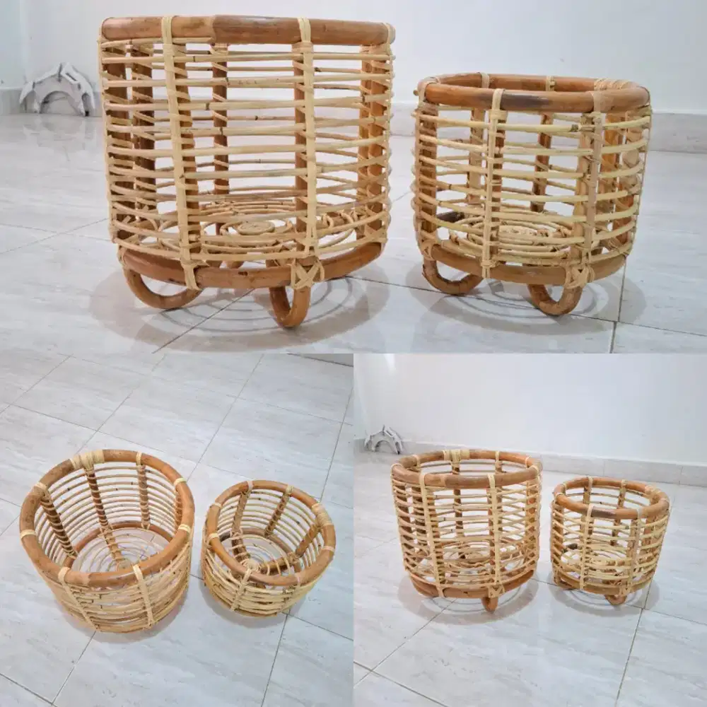 Cover Pot Tanaman | Standing Pot Rotan