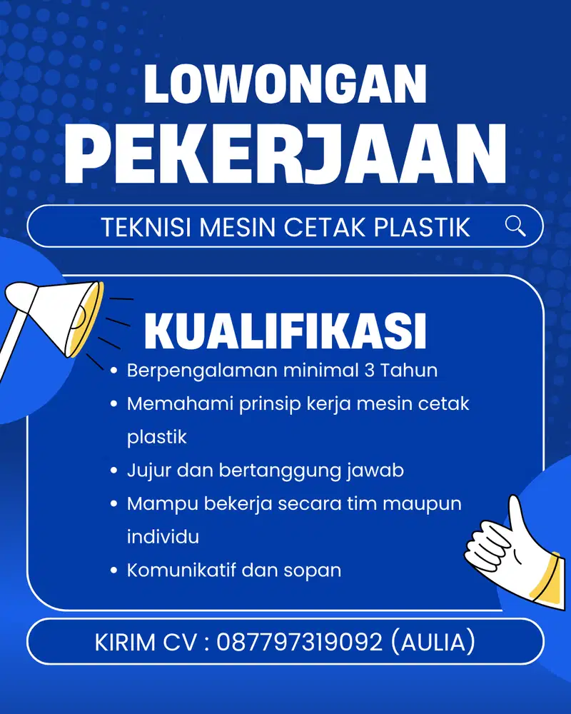 Mencari Teknisi Mesin Plastik