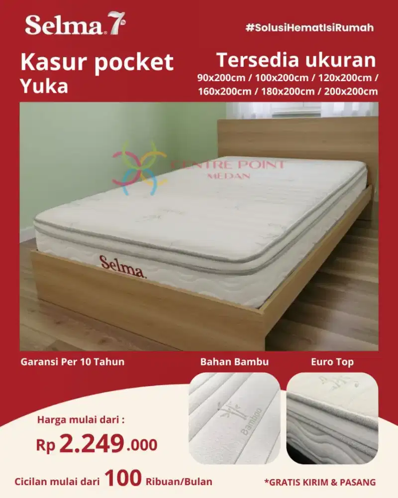 YUKA MATTRAS BAMBOO UK. 90/100/120/160/180 CM