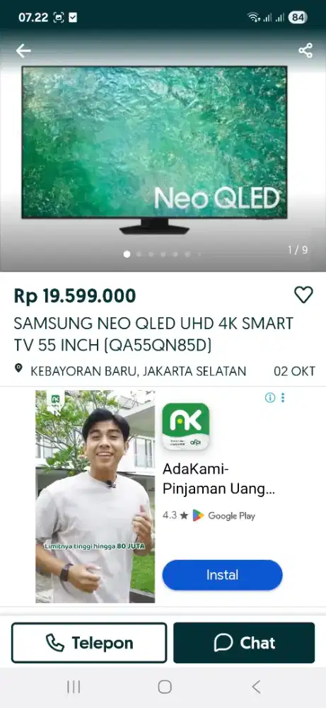 Samsung TV 55 Inch  NEO QLED QN85